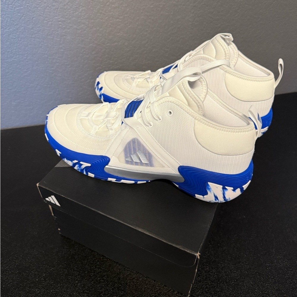 Adidas Exhibit Select Mid Women’s Basketball Shoes – White/Royal Blue (Size 14 - Picture 7 of 13